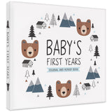 Keepsake Baby Memory Book for Baby Boy or Girl – Timeless Woodland Baby Journal Scrapbook Photo Album for First 5 Years