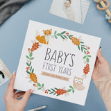 Baby Journal Memory Book for Boys or Girls - Baby Scrapbook Album for First 5 Years - Gender Neutral Baby Milestone Book - Keepsake for Baby Photos, Hardcover, Forest Dreams