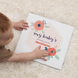 Baby Memory Book Girl - Keepsake Journal and Scrapbook Photo Album for Girls First 5 Years, Baby Milestones, Floral, Hardcover
