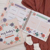 Baby Memory Book Girl - Keepsake Journal and Scrapbook Photo Album for Girls First 5 Years, Baby Milestones, Floral, Hardcover