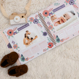 Baby Memory Book Girl - Keepsake Journal and Scrapbook Photo Album for Girls First 5 Years, Baby Milestones, Floral, Hardcover