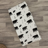 Organic Baby Changing Pad Cover - Muslin Fitted Changing Pad Cover for Boys - Soft Organic Cotton and Bamboo, Baby Bear Woodland, 16”x32”