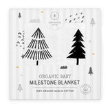 Organic Baby Monthly Milestone Blanket Boy - Baby Bear Milestone Blanket with Months Marker - Newborn to 12 Months