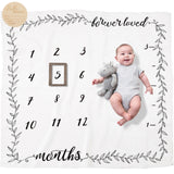 Organic Baby Monthly Milestone Blanket Gender Neutral - Forever Loved Milestone Blanket with Months Marker for Baby Girl or Boy