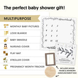 Organic Baby Monthly Milestone Blanket Gender Neutral - Forever Loved Milestone Blanket with Months Marker for Baby Girl or Boy