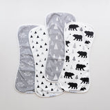 Organic Baby Burp Cloths with Burp Cloth Bag - Baby Bear Burping Cloths - XLarge and Absorbent Soft Spit Up Rags, Woodland Nursery, 4 Pack