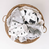 Organic Baby Burp Cloths with Burp Cloth Bag - Baby Bear Burping Cloths - XLarge and Absorbent Soft Spit Up Rags, Woodland Nursery, 4 Pack