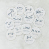 Natural Baby Milestone Discs - White Stain Wood Milestone Disc Set with Bag