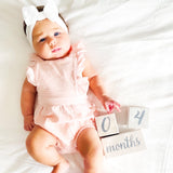 Baby Milestone Blocks - Natural White Stain Pine Wood with Weeks Months Years Grade and Holidays, 6 Block Milestones Age Set with Bag