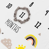 Organic Baby Monthly Milestone Blanket - Elephant Milestone Blanket Baby Boy or Girl with Month Marker - Elephants Milestones Blanket, 1-12 Months