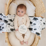 Natural Baby Milestone Discs - White Stain Wood Milestone Disc Set with Bag