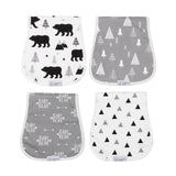 Organic Baby Burp Cloths with Burp Cloth Bag - Baby Bear Burping Cloths - XLarge and Absorbent Soft Spit Up Rags, Woodland Nursery, 4 Pack