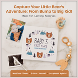 Keepsake Baby Memory Book for Baby Boy or Girl – Timeless Woodland Baby Journal Scrapbook Photo Album for First 5 Years