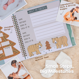 Keepsake Baby Memory Book for Baby Boy or Girl – Timeless Woodland Baby Journal Scrapbook Photo Album for First 5 Years