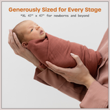 Organic Muslin Swaddle Blanket - Baby Receiving Blankets Neutral - Organic Muslin Solid Color Swaddle Blankets, Earth Tone Collection, XLarge Soft and Breathable, 2 Pack, 47" x 47"