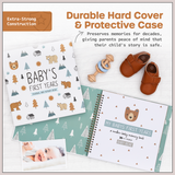 Keepsake Baby Memory Book for Baby Boy or Girl – Timeless Woodland Baby Journal Scrapbook Photo Album for First 5 Years