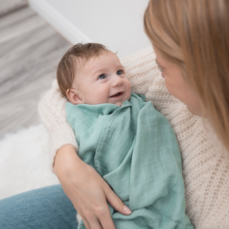 Organic Baby Muslin Swaddle Blankets for Boy or Girl Solid Grey