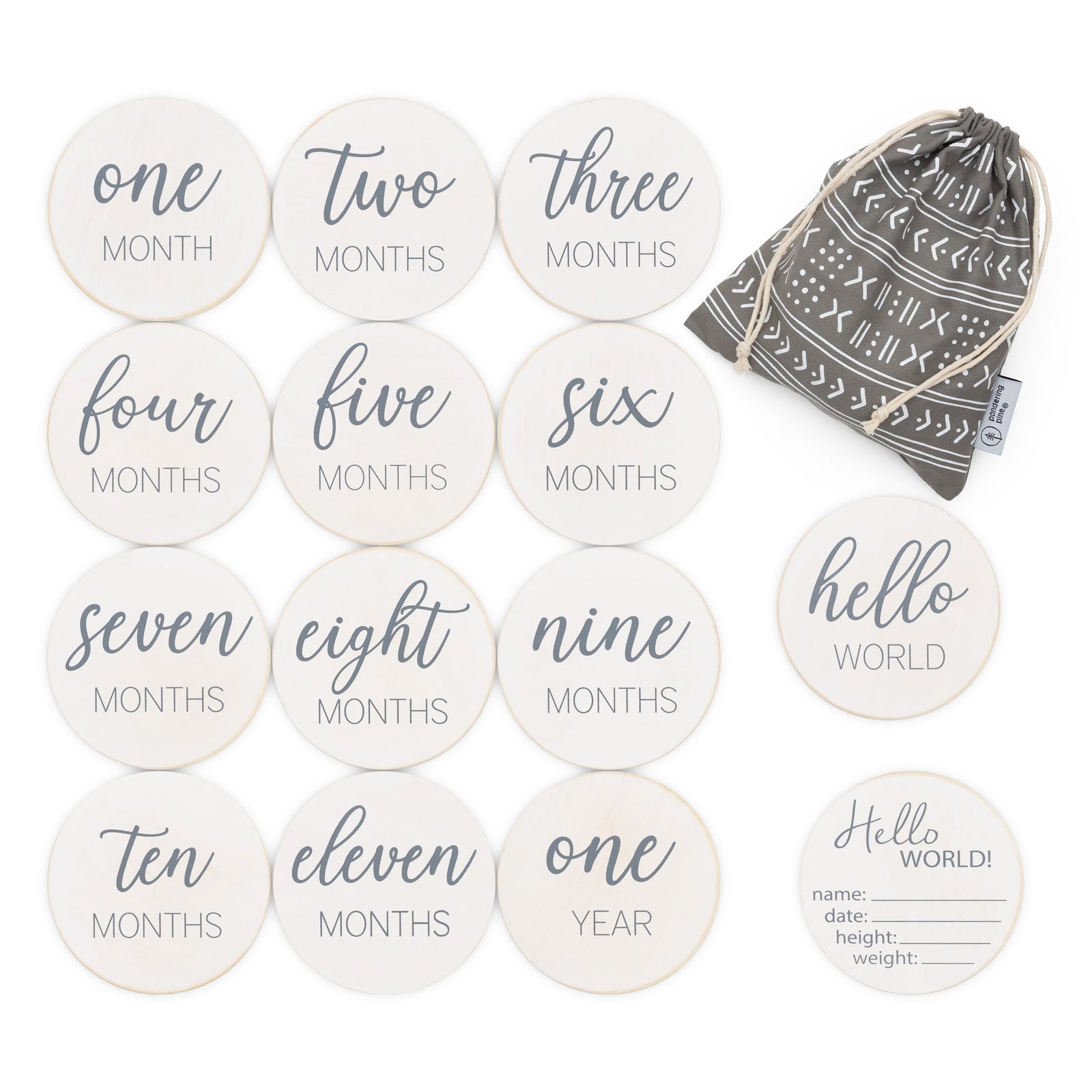 Cards Monthly Baby Milestone Decorative Signs (Set Of 12 Baby Monthly ...