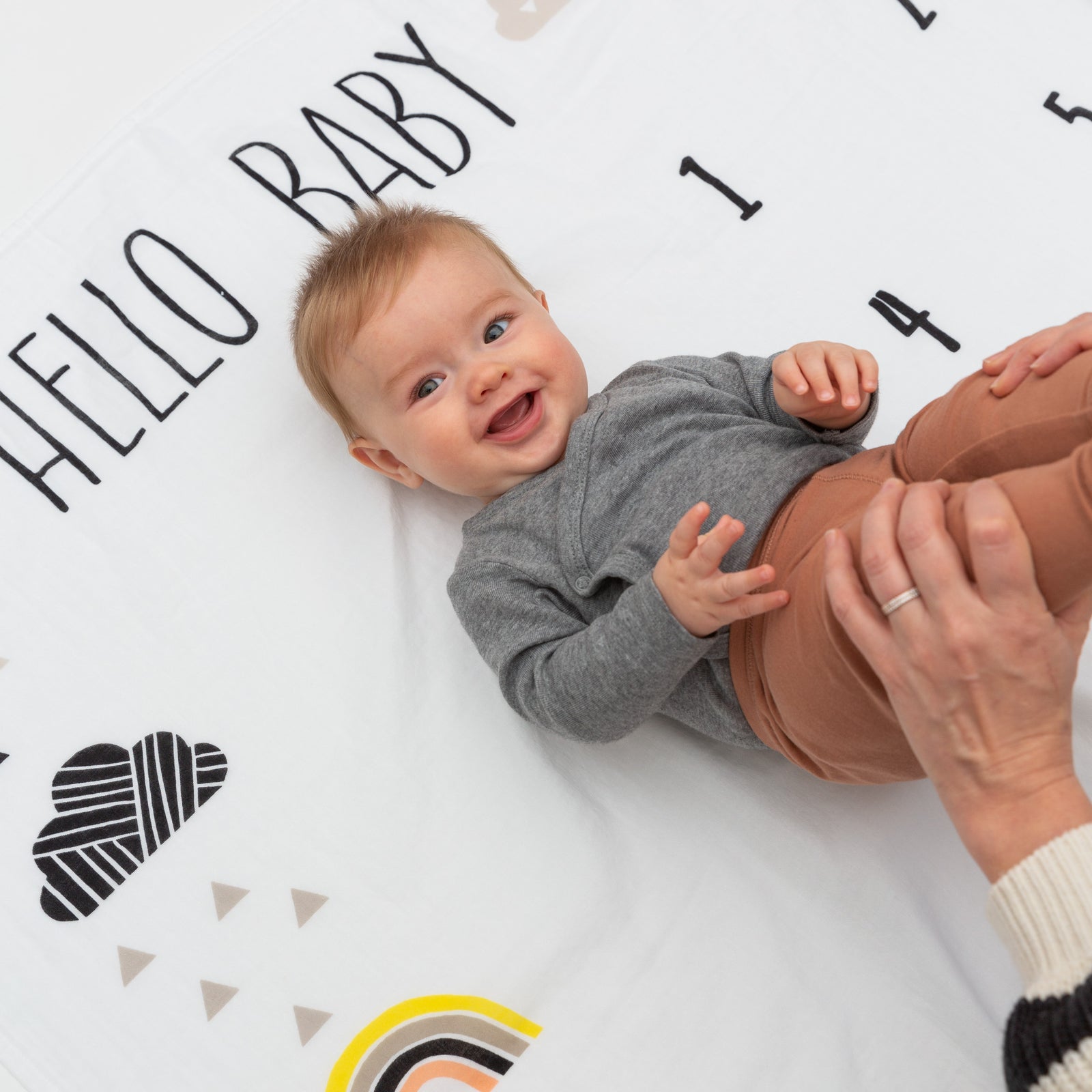 Personalized Blanket Baby Boy Milestone Blanket Elephant Baby