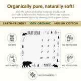 Organic Baby Monthly Milestone Blanket Boy - Baby Bear Milestone Blanket with Months Marker - Newborn to 12 Months